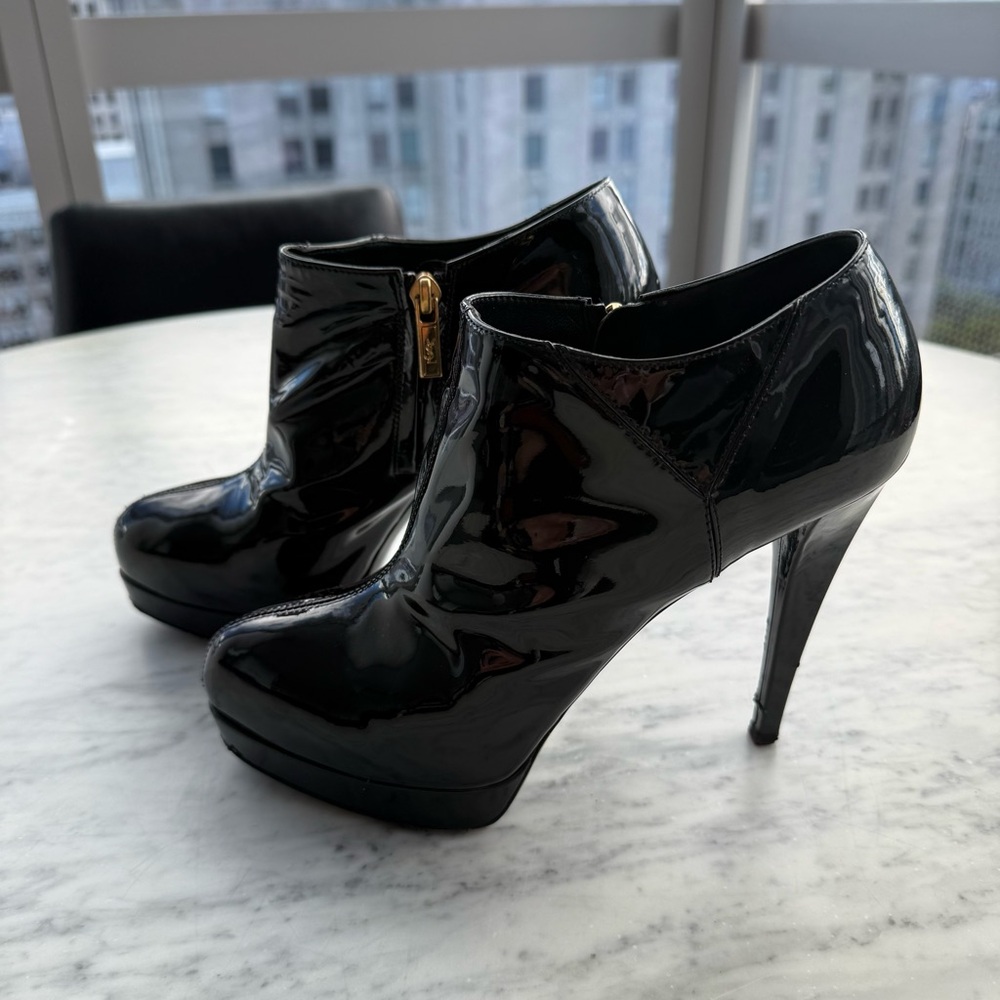 Yves Saint Laurent Rive Gauche Patent Leather Ank… - image 4
